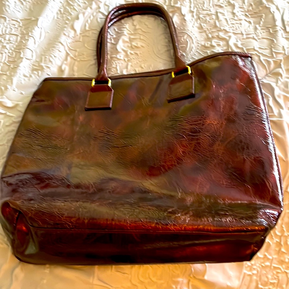 Large rich looking copper tote bag